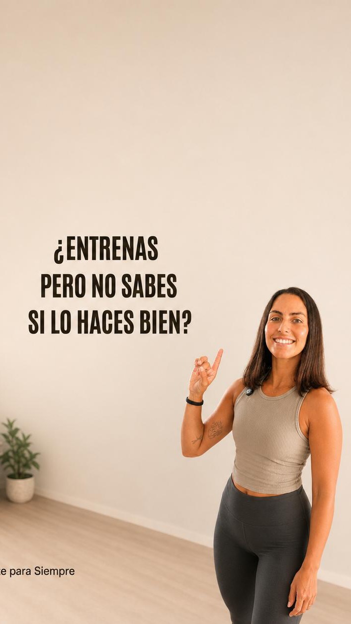Sara García junto al mensaje: ¿Entrenas pero no sabes si lo haces bien?